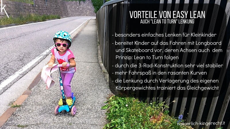 Easy lean Lenkung Kiddimoto Kick-bike für Kinder von Aleha Kids Südtirol